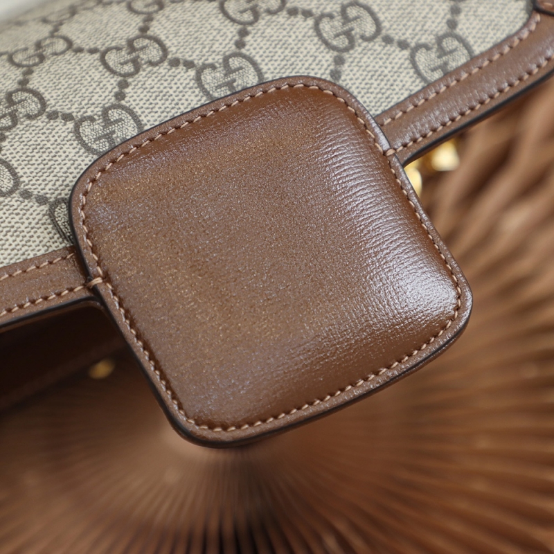 658574 Gucci 馬銜扣1955系列GG迷你手袋 Gucci馬鞍包 棕色