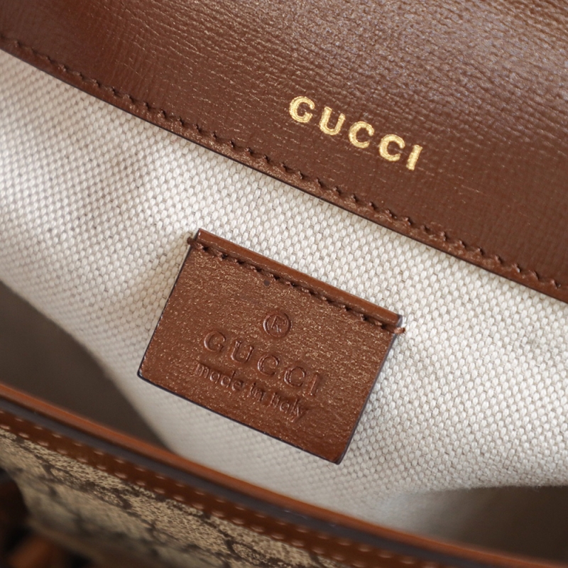 658574 Gucci 馬銜扣1955系列GG迷你手袋 Gucci馬鞍包 棕色