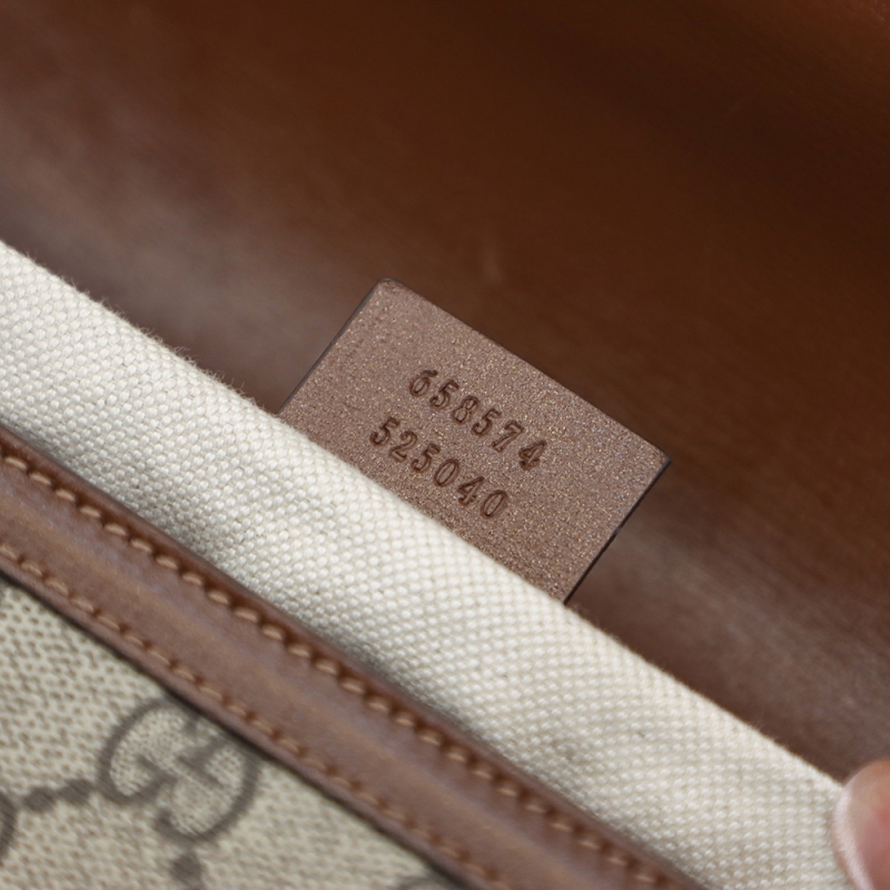 658574 Gucci 馬銜扣1955系列GG迷你手袋 Gucci馬鞍包 棕色