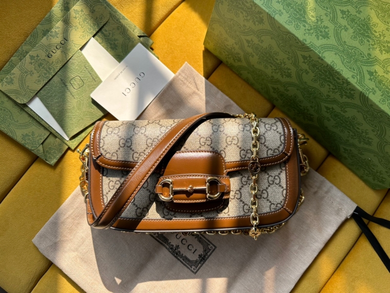 735178 Gucci Horsebit 1955系列肩背包 古馳頭提單肩包 棕色