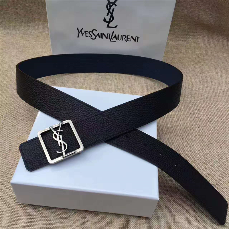 圣羅蘭 SYL 頭層牛皮荔枝紋 原單扣頭 雙面可用