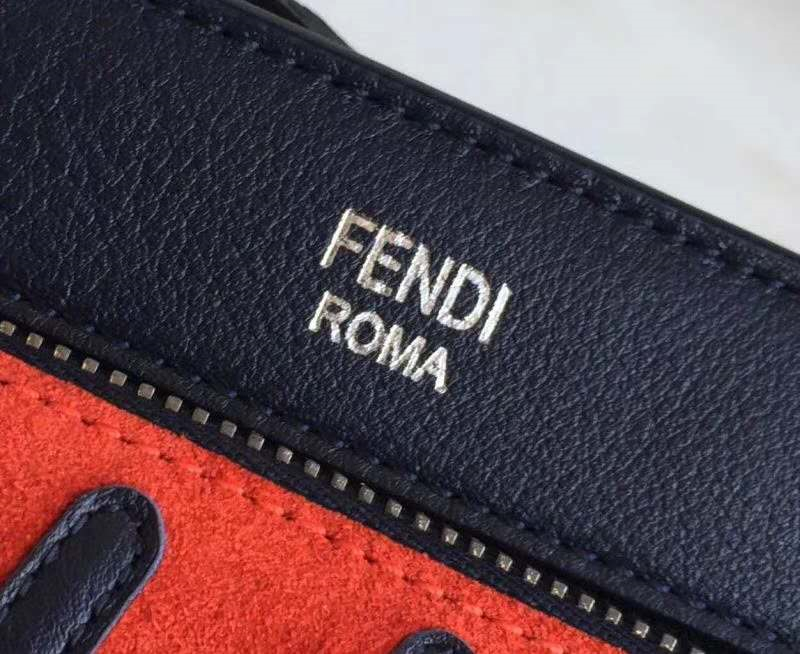 8785 FENDI 芬迪 小牛皮時(shí)裝秀款 水波紋 手提斜跨肩包 紅色