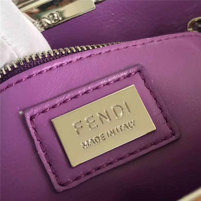 5590 FENDI 芬迪 蟒蛇皮 絲印手提包 兩個內袋 金屬配件 紫色