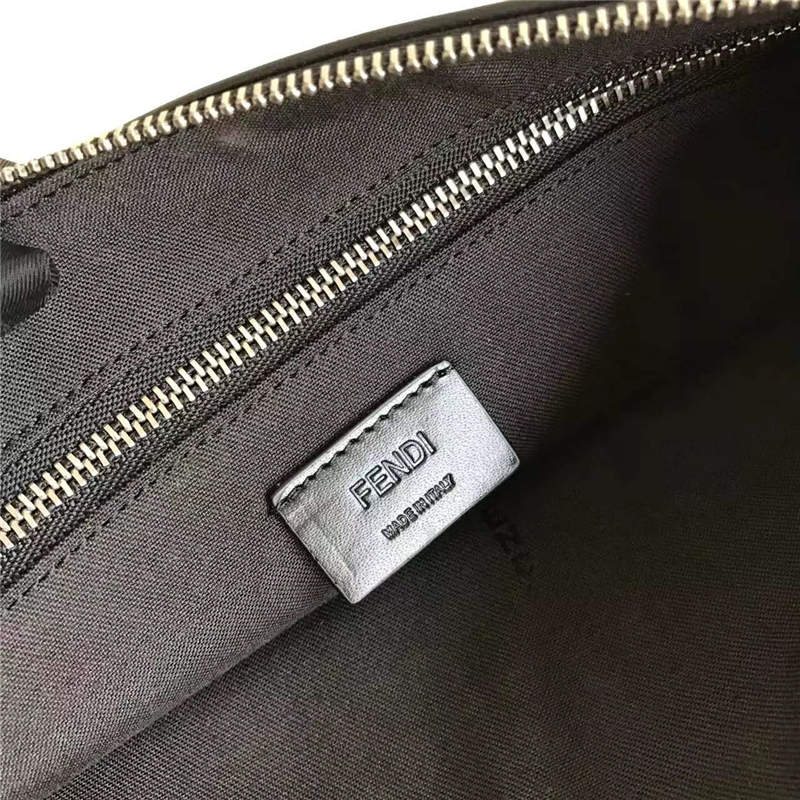 0341 FENDI 芬迪 惡魔眼睛 打釘 精美小牛皮拉鏈手袋 黑釘黃眼