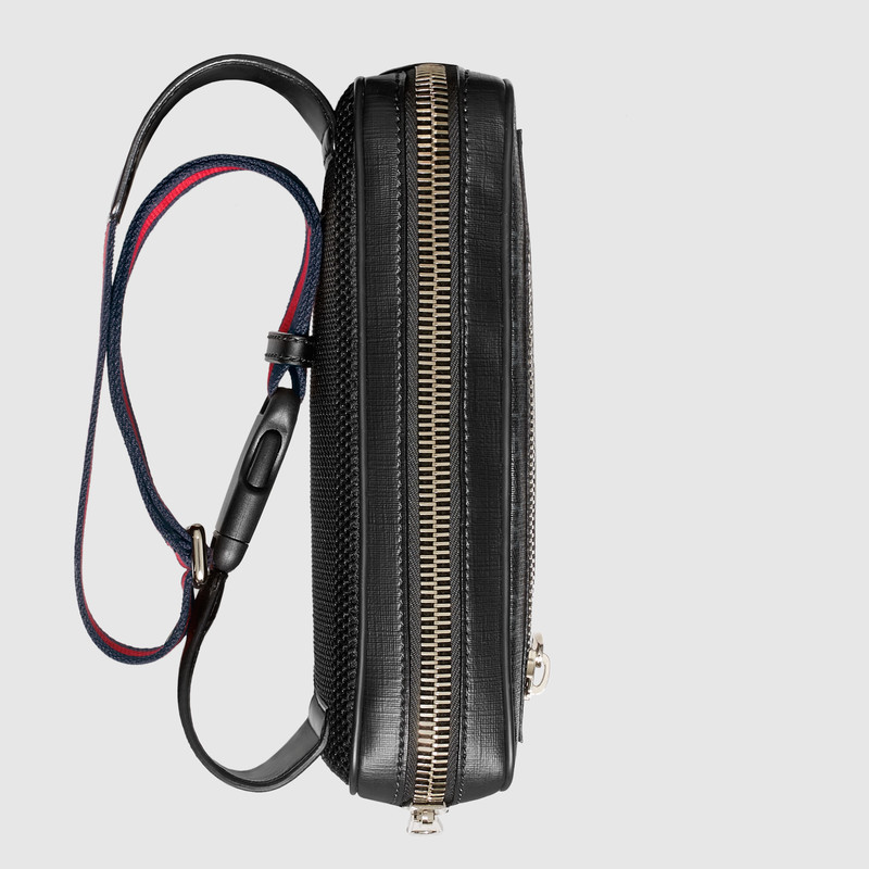 474293 GUCCI GG Supreme高級柔軟人造帆布 腰包 黑灰色