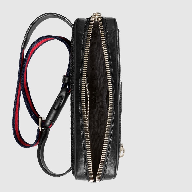 474293 GUCCI GG Supreme高級柔軟人造帆布 腰包 黑灰色