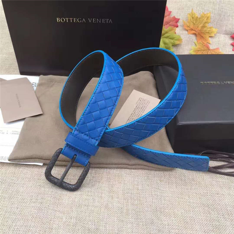 BV寶緹嘉 手工編織皮帶 2017新款 低調奢華 針扣休閑皮帶