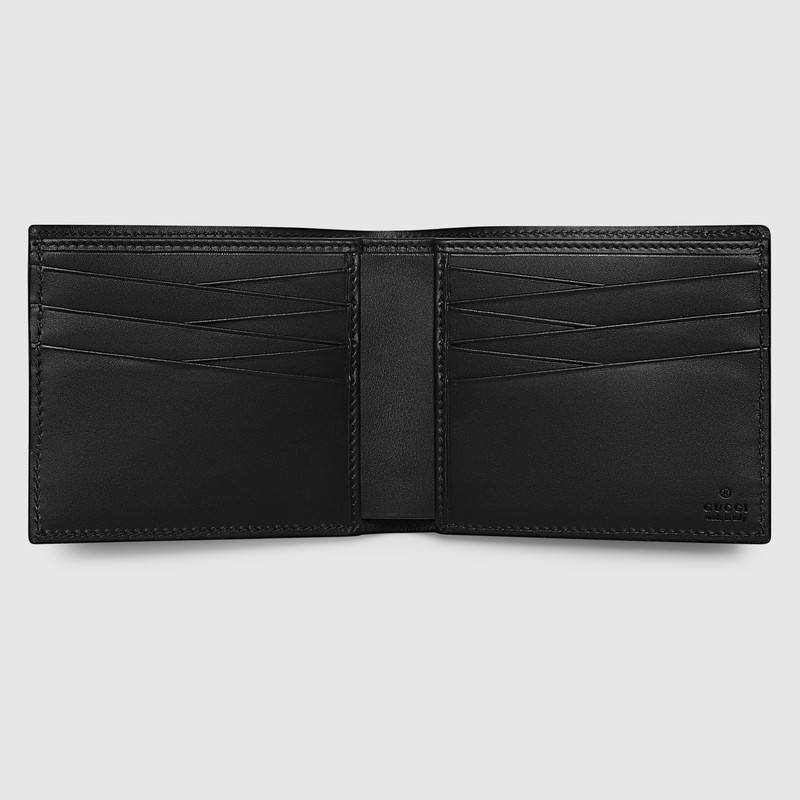 GUCCI皮夾 專柜品質(zhì) 古馳男士錢包 Gucci錢夾 Gucci男包 Supreme高級(jí)人造帆布 烏木色