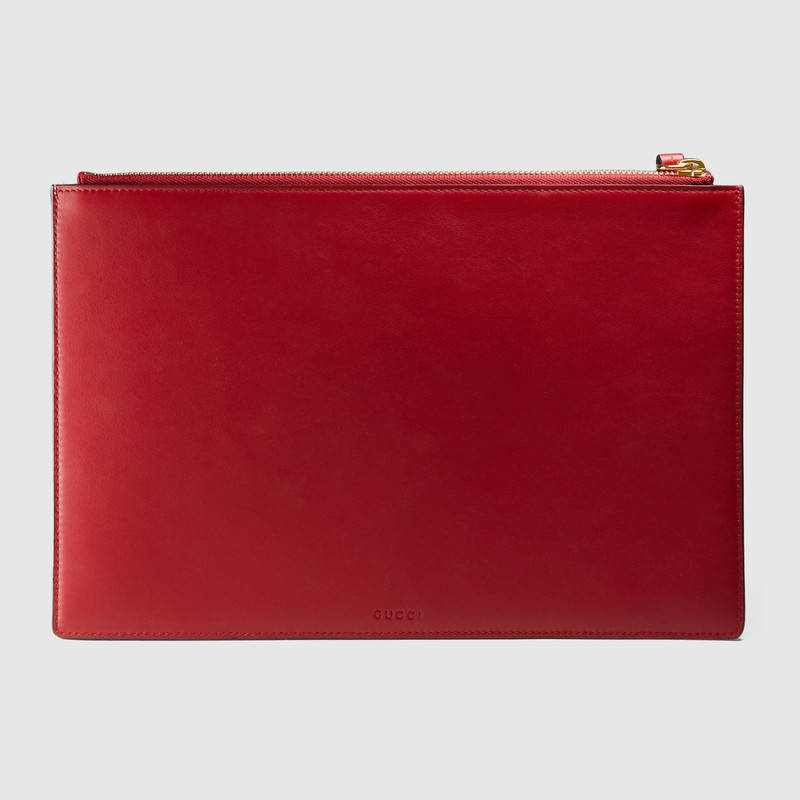 476411 GUCCI GG Supreme高級人造帆布 氣場貓印花 手拿包