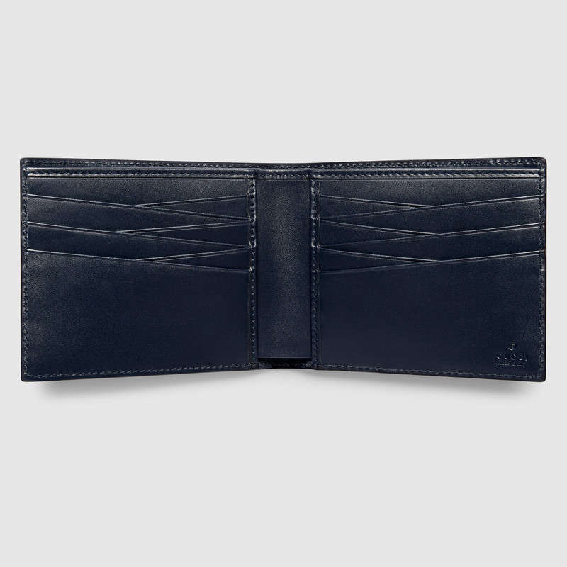 459140 Gucci錢包 古馳錢包 Gucci頭層牛皮息Gucci織帶條紋男士錢夾 Gucci短款錢包 藍色