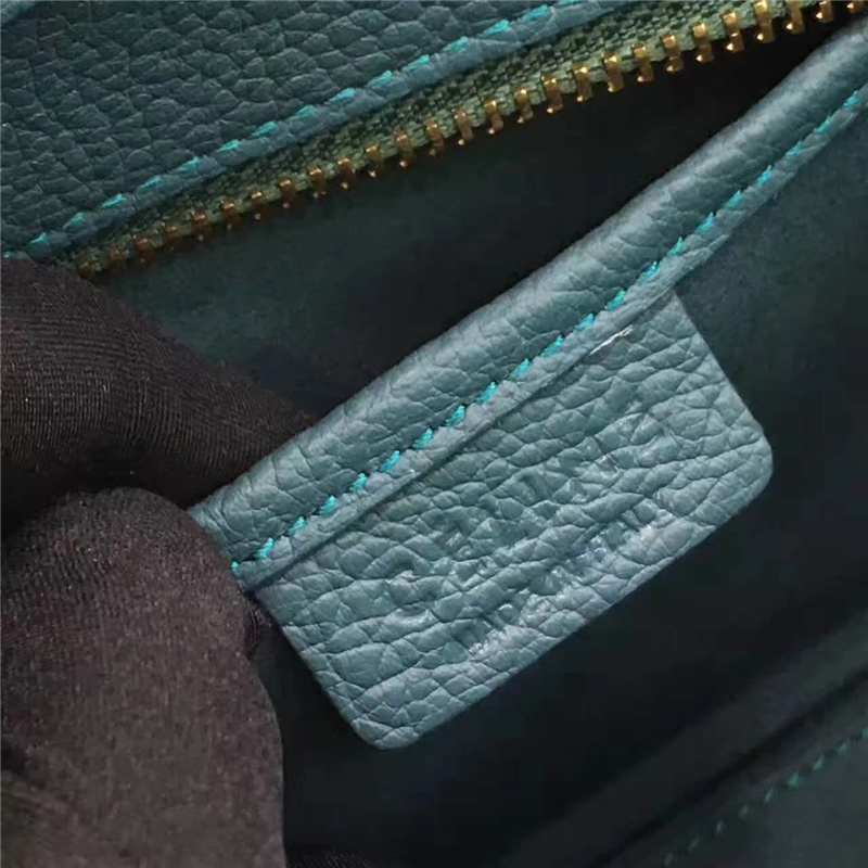 2017賽琳 celine笑臉包 囧臉包真皮 中號 頭層牛皮 翅膀手提包 藍綠色