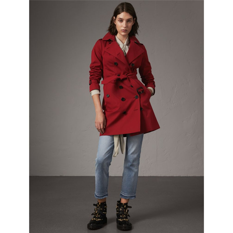 39970301 巴寶莉 桑德林漢姆版型 女士中長款 Trench 風衣 繽紛紅色