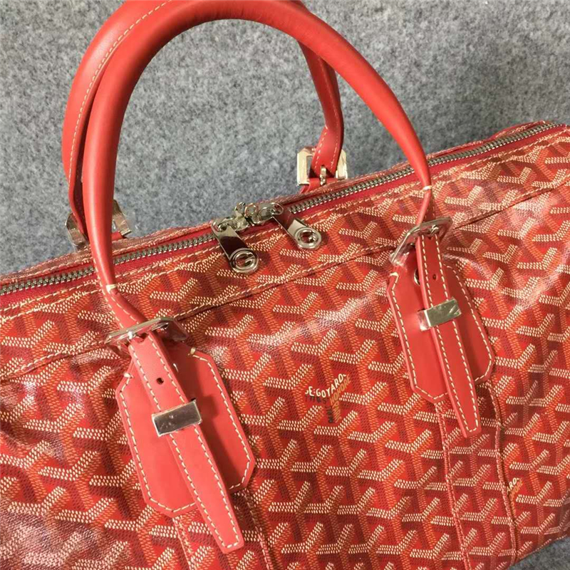 Goyard戈雅旅行包 真皮 手提袋 波士頓旅行袋 紅色