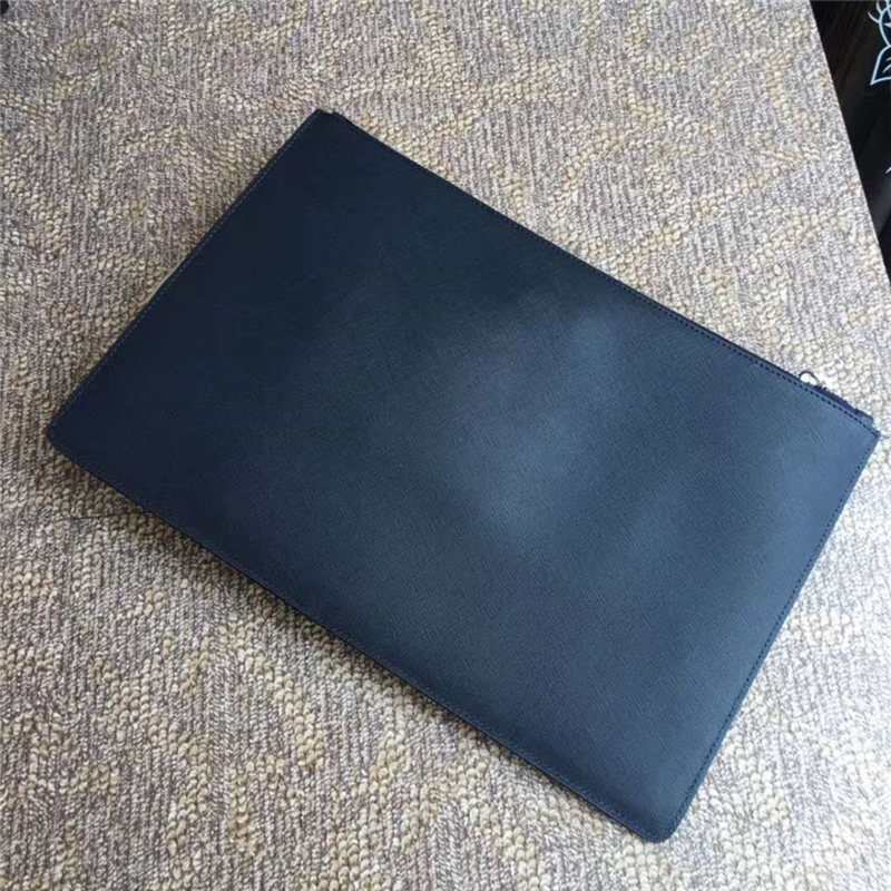 2NG001 Prada普拉達 新款手包 十字紋牛皮 三角嘜 手拿包 藍色