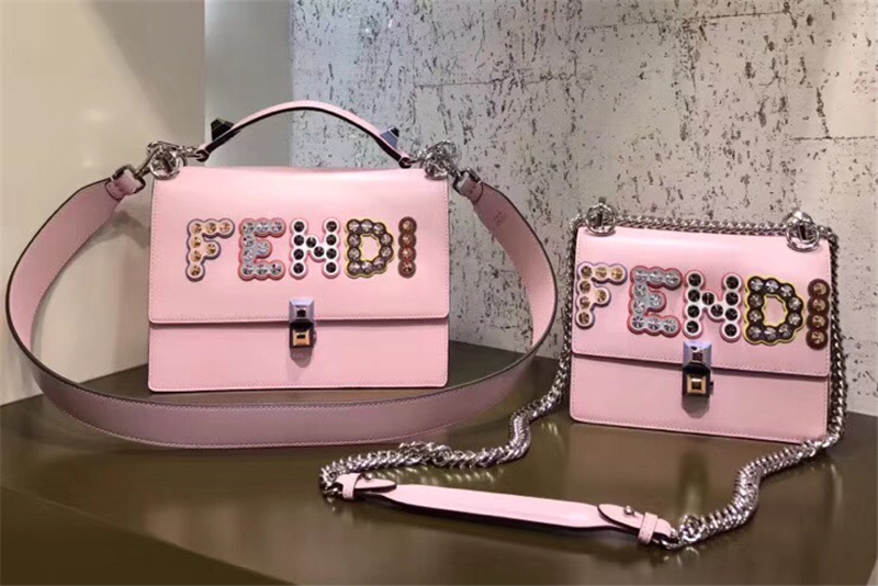 1381 FENDI芬迪 KANI翻蓋手袋 玻璃鉚釘 芬迪女包 斜背包包