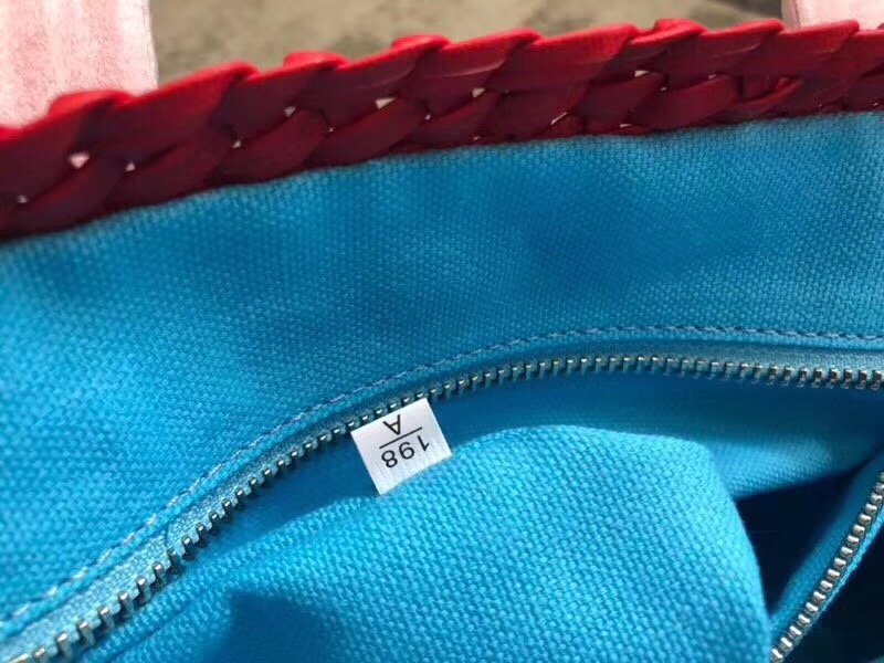 5BA077 MIUMIU專柜新款 人造皮革 編織手袋 手提 菜籃子包 紅色