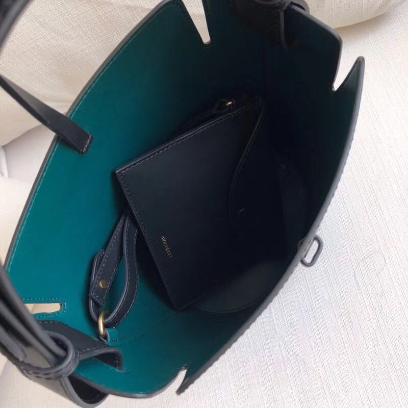 40732811 巴寶莉新款子母包 The Bucket 小號 皮革水桶 黑色