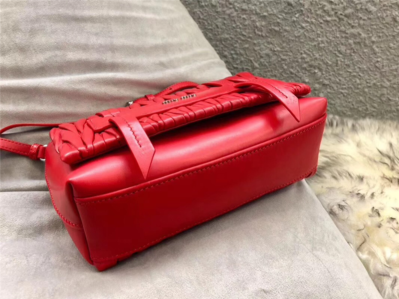 5BD076 MIUMIU繆繆 專柜新款 Grace Lux 小羊皮 單肩斜跨包 紅色