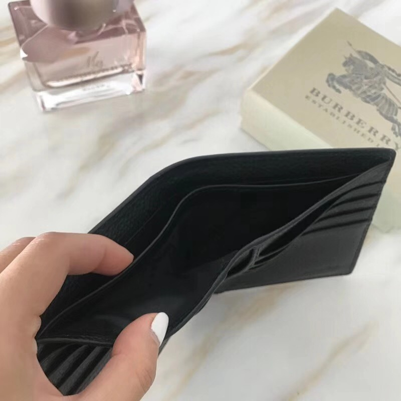 Burberry錢包 巴寶莉錢夾 巴寶莉短款錢包 巴寶莉牛皮手包 黑色