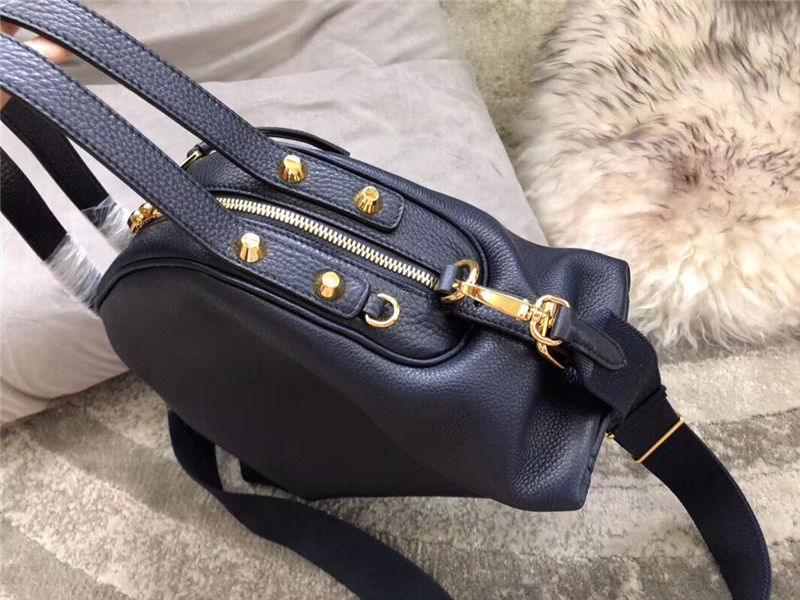 5BB034 MIUMIU繆繆 專柜新款 中號 小牛皮 梯形 手提單肩包 藏藍色