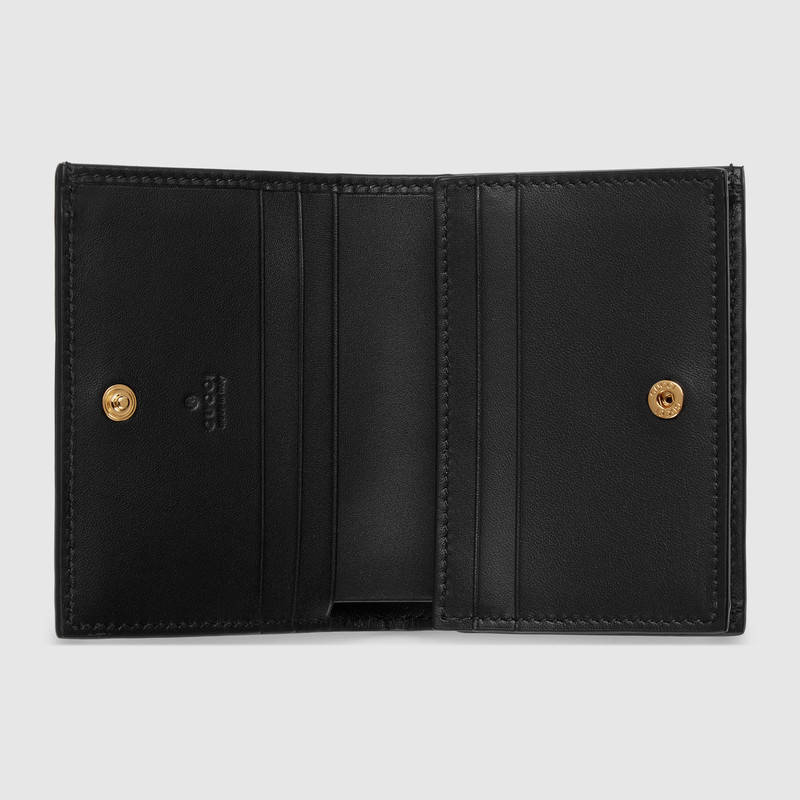 508757 Gucci 古馳錢包 蜜蜂圖案 高級人造帆布 卡片夾 淺啡色