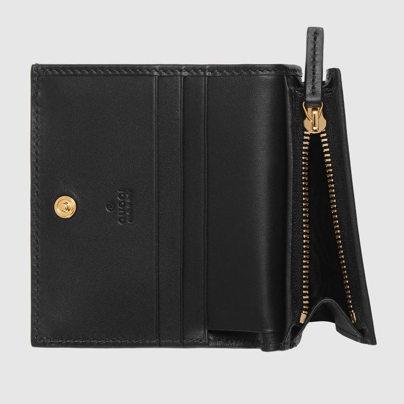 508757 Gucci 古馳錢包 蜜蜂圖案 高級人造帆布 卡片夾 淺啡色