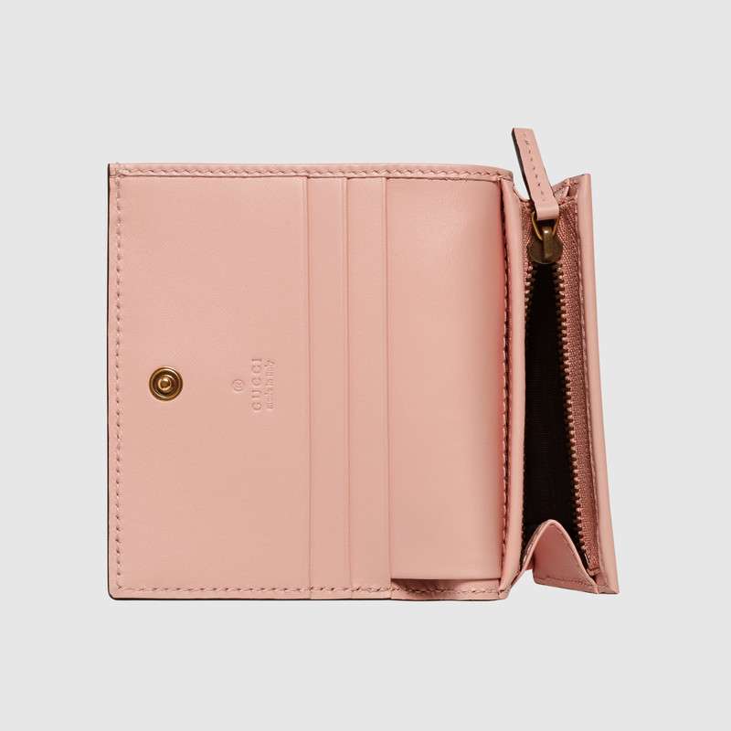 548057 Gucci Signature系列 壓印皮革 貓頭圖案 古馳卡包 粉色