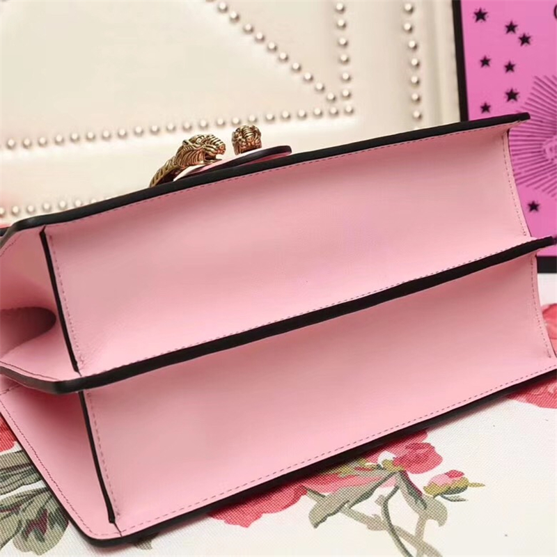 448075 Gucci女包 Dionysus系列 古馳手提包 皮革手提包 Gucci竹節提手包 粉色