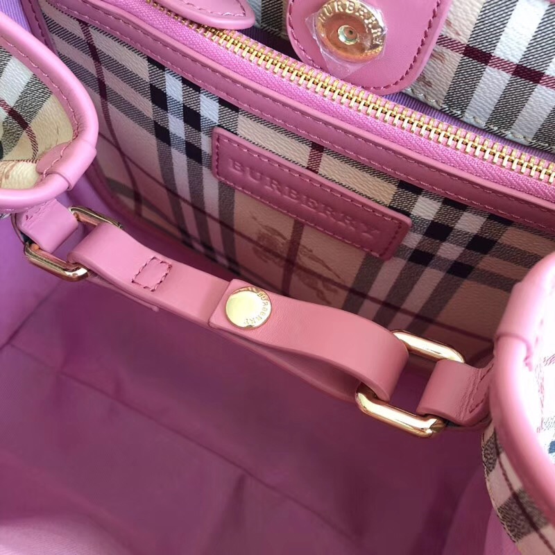 Burberry子母包 經(jīng)典戰(zhàn)馬格紋 巴寶莉托特包 手提單肩購物袋 粉色