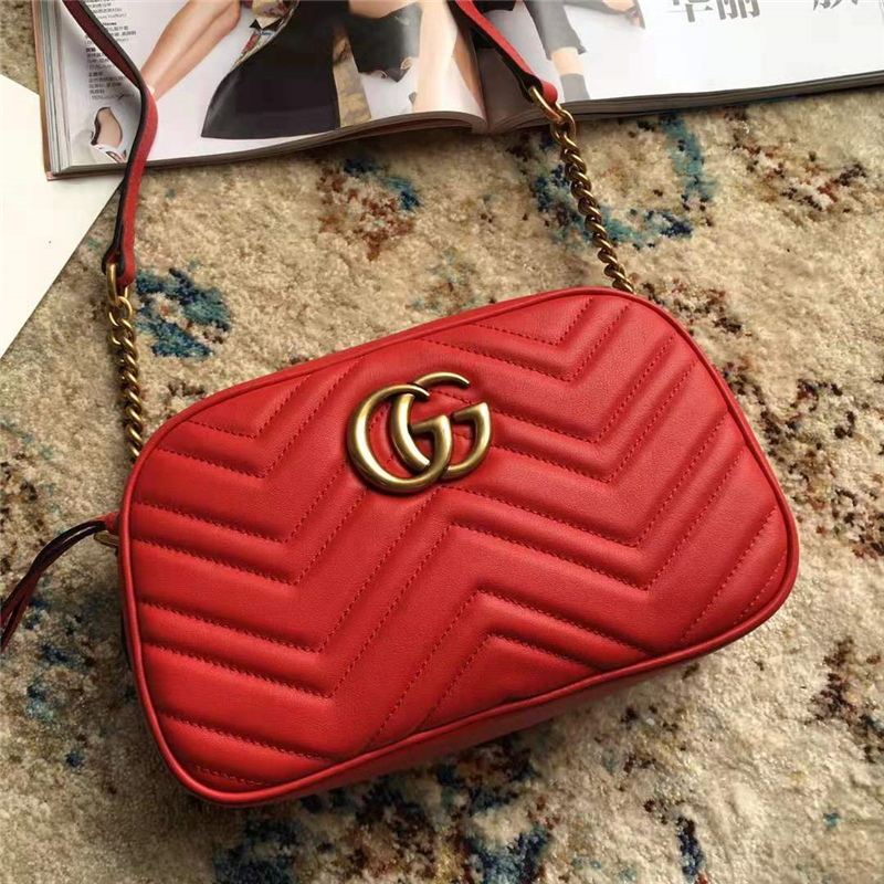 476433 Gucci 古馳女包 絎縫皮革 Gucci Nano 古馳拉鏈手袋 紅色