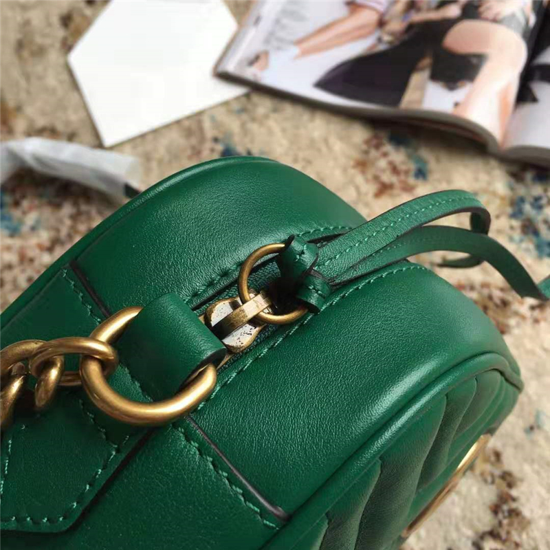 476433 Gucci 古馳女包 絎縫皮革 Gucci Nano 古馳拉鏈手袋 綠色