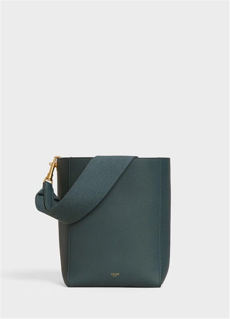 189303 Celine手袋 SANGLE BUCKET 小號 粒面小牛皮 Celine水桶包 孔雀綠