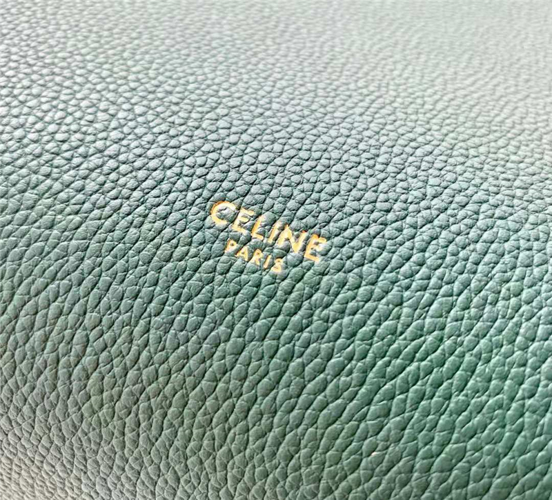 189303 Celine手袋 SANGLE BUCKET 小號 粒面小牛皮 Celine水桶包 孔雀綠