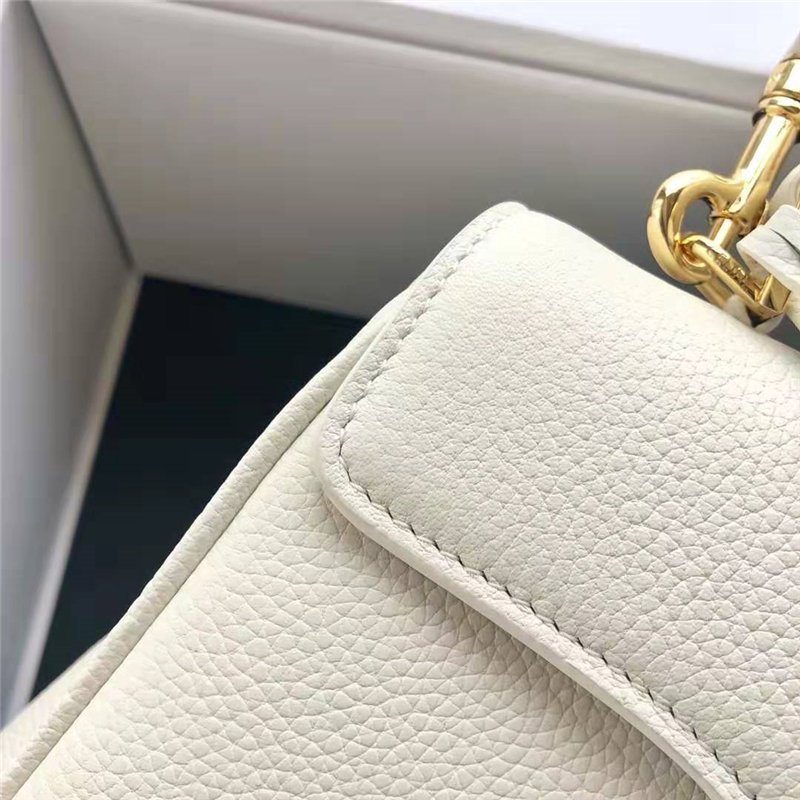 188003 Celine包包 賽琳女包 19新款 金屬鎖扣 小號(hào)小牛皮包 Celine手提包女包 白色