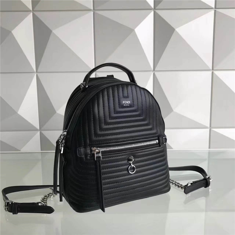 1223S FENDI芬迪雙肩包 柔軟迷你雙肩背包 芬迪背包 黑色